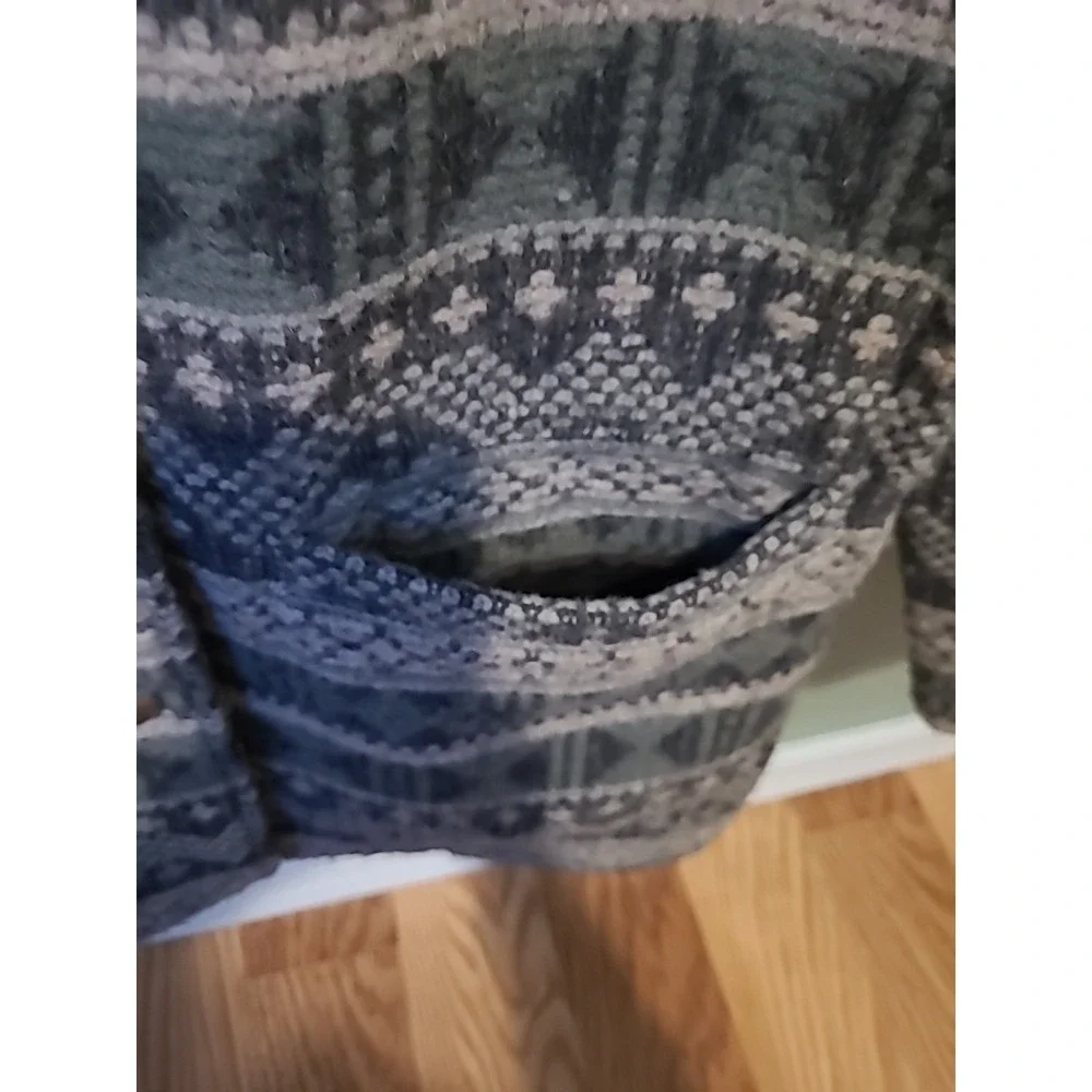 Vintage Woolrich Wool Long Coat Southwestern Aztec Print‎ Sage Women's Large